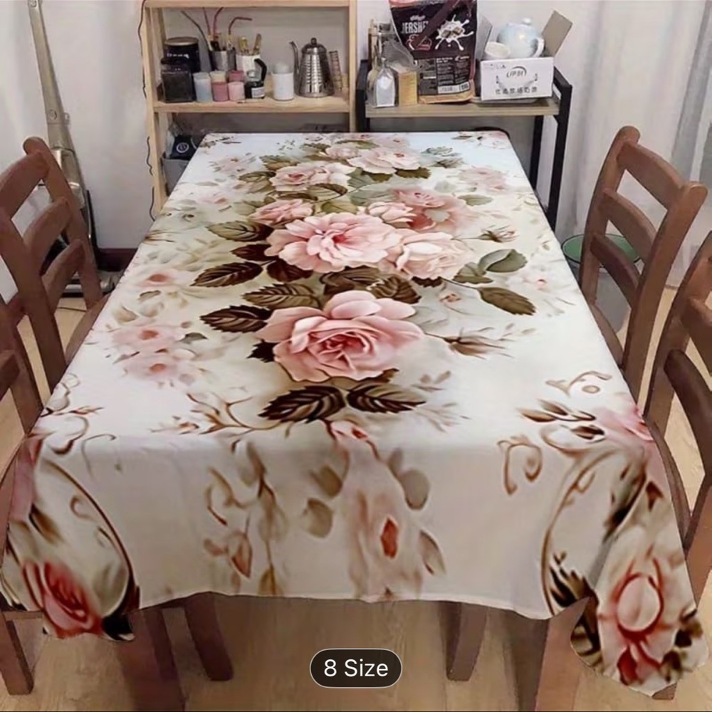 3/$20 final sale New Floral Tablecloth with Pink Roses